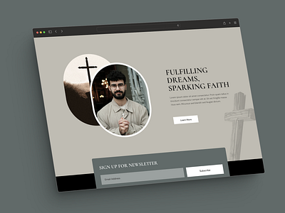 Faith landing page - about section about branding church design faith graphic design illustration landing page newsletter spiritual ui ux web web design