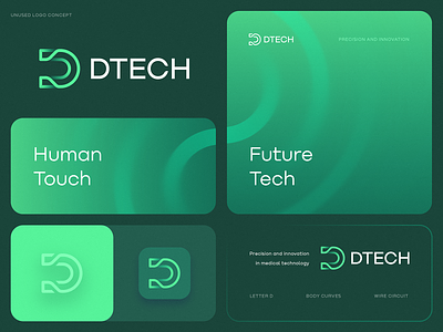 Dtech Branding Concept background blockchain branding design fintech gradient icon identity lettering logo medtech pattern tech