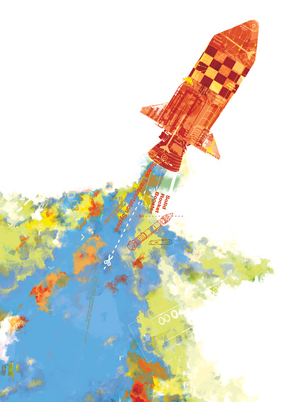 ROCKETS! illustration photoshop rocket space