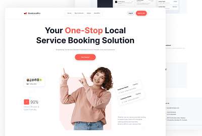 Booking services landing page 3d animation app booking booking system cardds design graphic design hero section landing page listing logo services solutions trip ui ui ux web website design