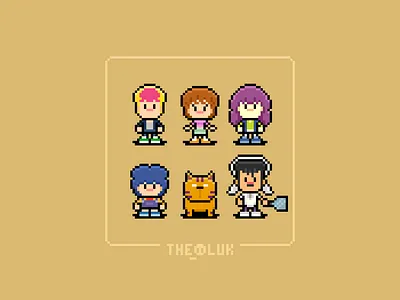 Pixel Art Characters - Kiss Me Licia anime cartoon characters design illustration pixel art pixel artist pixelart retro games the oluk theoluk video games