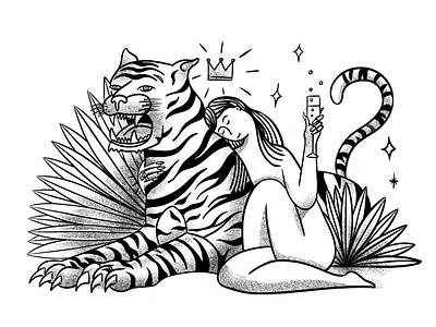A Tattoo Concept Honoring International Women's Day girlpower illustration procreate tiger