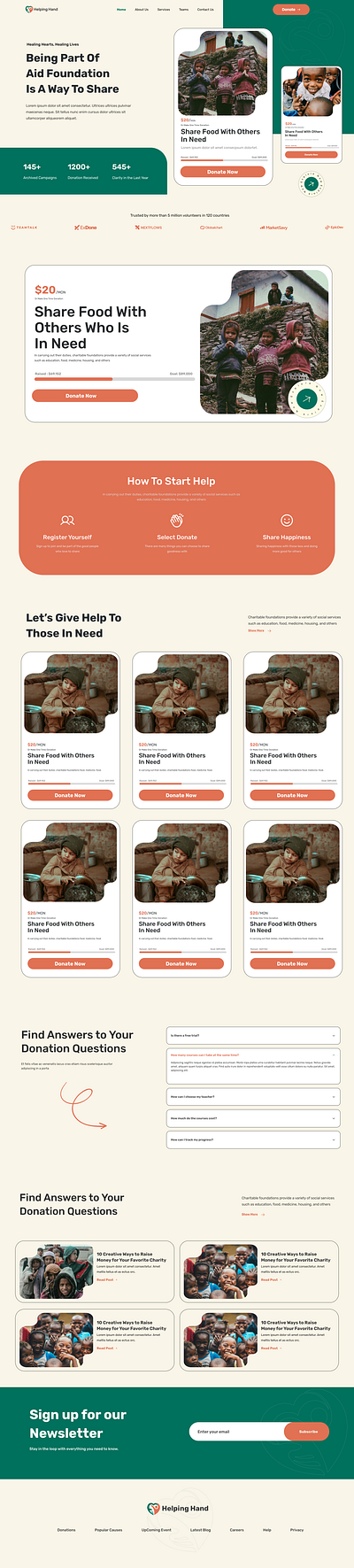 Helping Hand Donation Website Template donation figma template ui uidesign web design