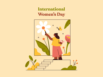 International Women's Day character design design flower illustration illustrator international womens day vector visual art woman women womens day
