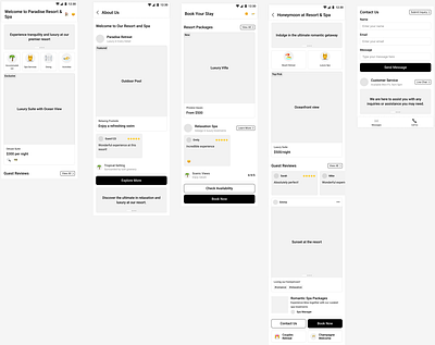 Resort and Spa Wireframe Design (Figma) design ui wireframe design web design wireframe web illustration wireframe design wireframe on figma wireframes for a resort