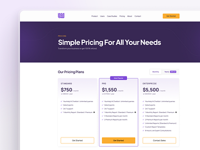 Pricing Page for SAAS Product crypto design minimal ui modern ui pricing pricing page pricing page ui saas design ui ux