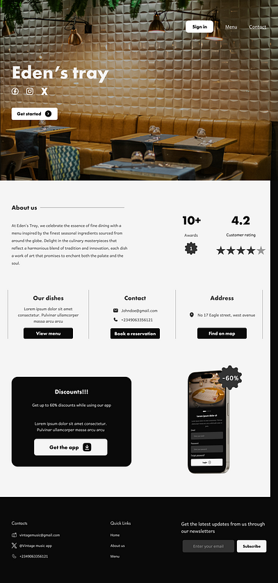 Luxury UI/UX design for a restaurant dashboard design figma product design ui uiux webdesign
