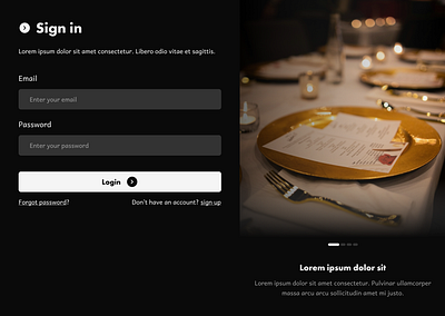 Luxury UI/UX design for a restaurant dashboard design figma product design ui uiux webdesign