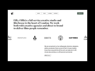 Fifty Fifth | About Section about section header homepage ui ux web design website website design