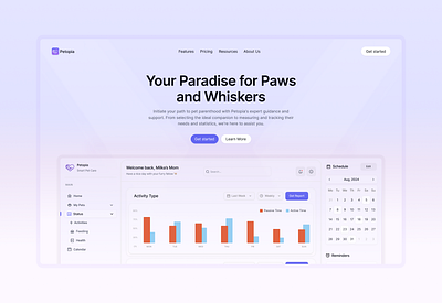 Landing Page - Petopia 🪄 branding dashboard landing page pet design ui web design
