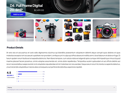 A quickie Webpage design for a camera shop branding figma figmadesign graphic design ui ux