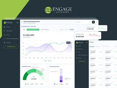 Engage Advisors branding dashboard saas ui