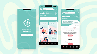 Mental Health cute health and wellness illustration mental health mobile app ui design uiux ux design