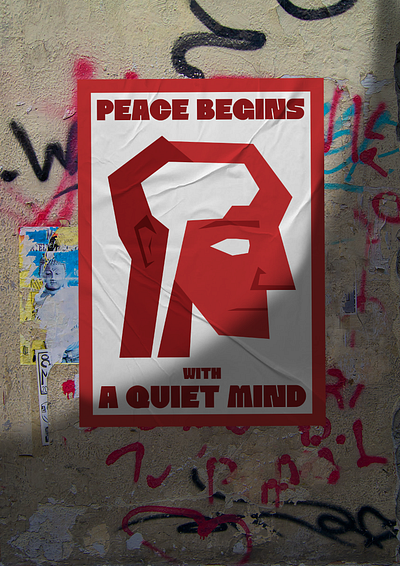 Peace begins with a quiet mind design graphic design illustration poster