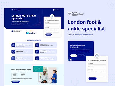 Foot & ankel Specialist - landing page ankle clean design design trend foot landing page medical modern new ui website