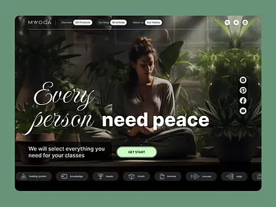 UI/UX Concept for Yoga & Fitness App app beads courses figma fitness healing system incense knowledge meditation rituals site ui ui design user interface ux web design yoga