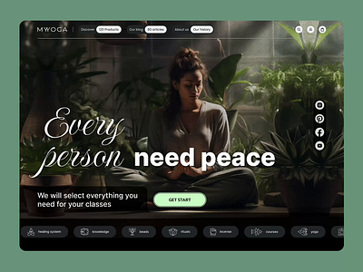 My Yoga concept beads courses figma healing system incense knowledge meditation rituals site ui ux web design yoga