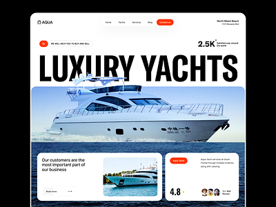 Aqua Yacht Website Design boat boats design design studio interface landing page sailing service ui ux water sports web web design web layout webdesign website yacht yachting yachts