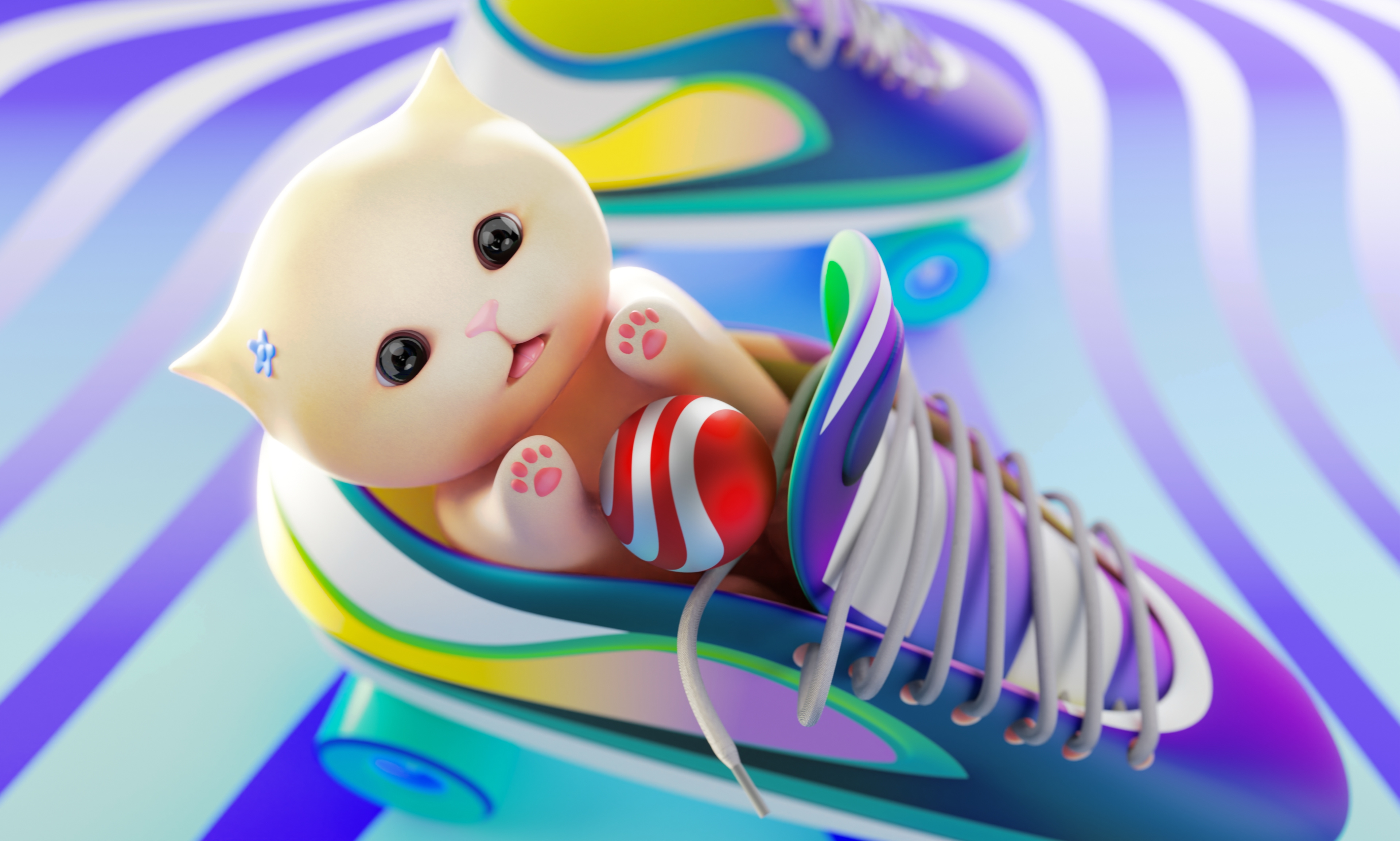Sweet Lil' Cutie Pie • 3D Illustration • Blender 3d 3d art 3d character 3d illustration b3d blender blender3d cat character design cute illustration snickers
