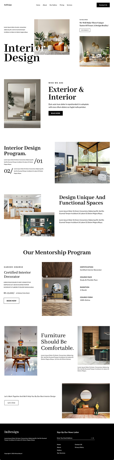 Interior Design Website Template design figma graphic design template ui web design