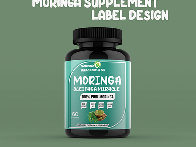 Moringa Supplement label design bag box cbd design flayer desing graphic design hemp label oil packaging pouch supplement