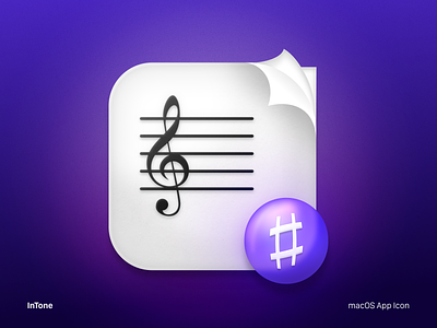🎼 InTone - macOS App Icon 3d look app icon app icons apple design candy look figma icon macos macos app icon music paper icon tone