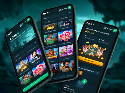 Dast Casino: Mobile Design bet betting casino casino app casino original casino slots dast casino gambling gambling app igaming interface slots live casino live slots mobile casino online gambling original games referral program sport betting table casino games web casino design