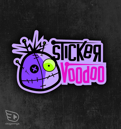 Logo - sticker company branding chipdavid dogwings drawing graphic design logo stickers vector voodoo