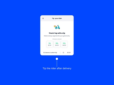 UI Card for Providing Tip to delivery man app design ecommerce figma food delivery food delivery app mobile app ui ui design ui kit uiux ux ux design