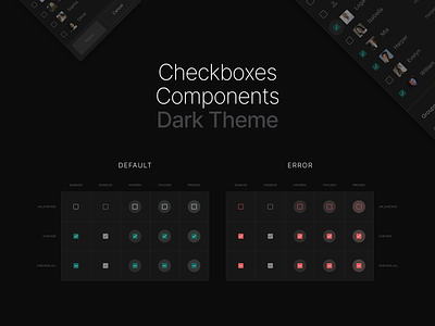TrackHub Checkboxes Components checkboxes components components states design system