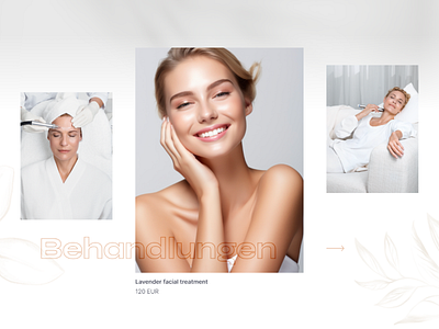 Skincare Salon Website beauty care design landing page skin typography web design