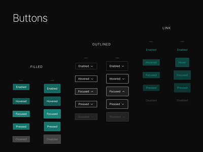 TrackHub Buttons Components buttons buttons components components design system states