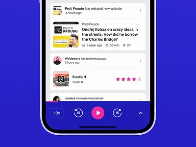 České podcasty | Player animation bold colors czech player podcasts ui ux web website