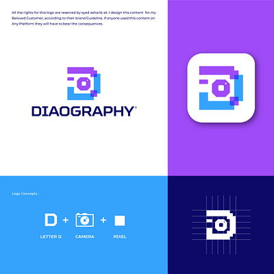 Diaography abstract dlogo best dribbble logo brand identity brand logo branding camera logo conceptional logo d iconography dribbble logo graphic design logo logo concept minimal logo photography logo pictorial mark pixel logo syed asharib ali top logo visual