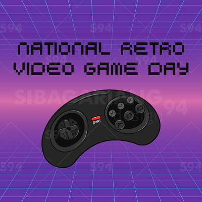 Vector banner for National Retro Video Game Day graphic design