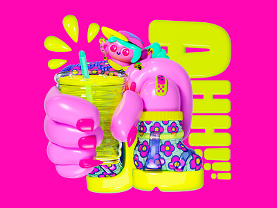 I LOVE DRINKS 3d blender character design design fashion graphic design illustration