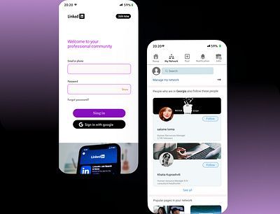 LinkedIn_- app branding design graphic design illustration log in logo mobile mobiledesign password register ui