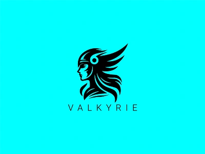 Valkyrie Logo axe barbarian battle helmet illustration medieval monochrome nordic ornament pretty scandinavian solider valhalla valkyrie valkyrie logo viking women vintage warrior women warrrior weapon