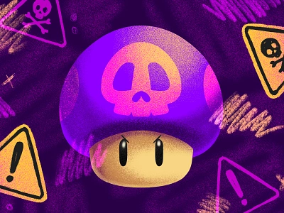 Poison Mushroom creative danger graphic graphic design illustration mario mushroom poison poison mushroom pollution purple venom