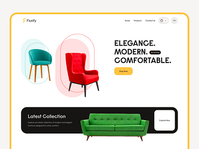 Fluxify - Furniture Store Landing Page appdesign branding design ecommerce furniture furniturelanding logo onlineshop onlineshopping onlineshopui shopdesign shopui shopuidesign ui uidesign uiux uiuxdesign uxdesign webdesign websitedesign