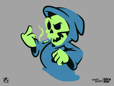 WIP Reaper character design graphics illustration middle finger reaper skull t shirt design tee design vector vector design