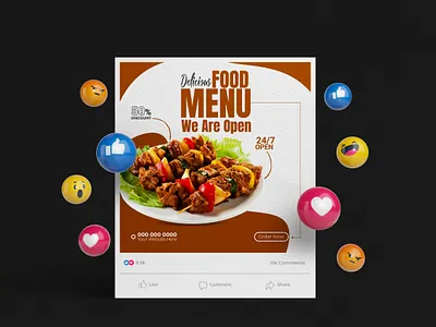 Food Social media post design abstract branding design food graphic design illustration marketing menu minimal modern post restaurant simple socialmedia story trend ui vector vegetable