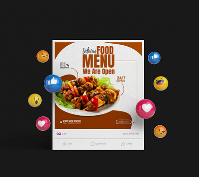 Food Social media post design abstract branding design food graphic design illustration marketing menu minimal modern post restaurant simple socialmedia story trend ui vector vegetable