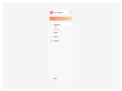 briefbo / sidebar app app design clean design glass glassy layout menu minimal nav navigation neomorphism sidebar skeumorphism ui ux