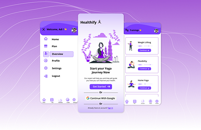 Healthify - Yoga App design ui ux yoga