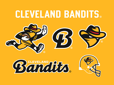 03/32 - Cleveland Bandits bandits branding cleveland design flashsheet football illustration lettering logo mascot script sports sports branding typography