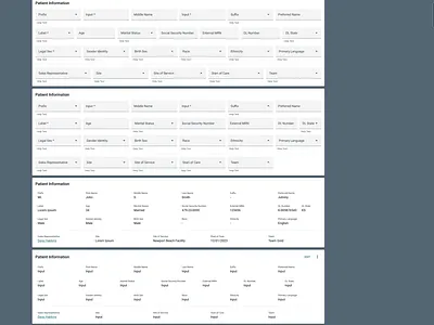 Auto-Layout for Patient Information dailyui ux