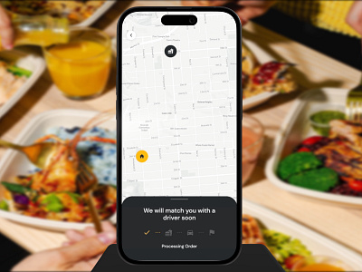 Interactive Food Delivery Map Tracking animation food app food delivery motion graphics uber ubereats ui
