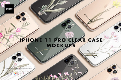 iPhone 11 Pro Clear Case Mockup Set creatsy custom customizable design etsy personalized print printable printed printing shop sublimated sublimation