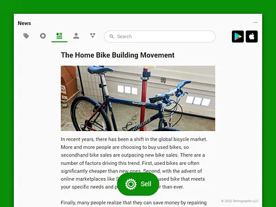 Sprocket Web Narrower Download App Buttons android app store bicycle bike convert cta download get header install ios mobile app navigation play store real estate search simplify sprocket ui web